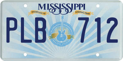 MS license plate PLB712