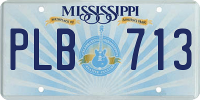 MS license plate PLB713