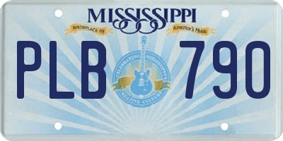MS license plate PLB790