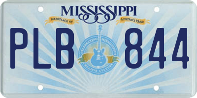 MS license plate PLB844