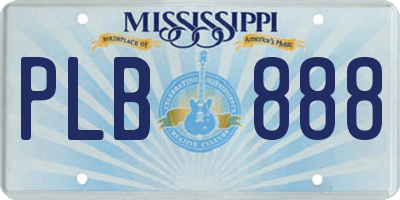 MS license plate PLB888