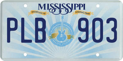 MS license plate PLB903
