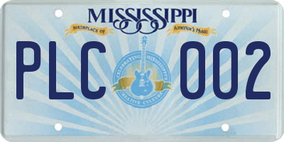 MS license plate PLC002