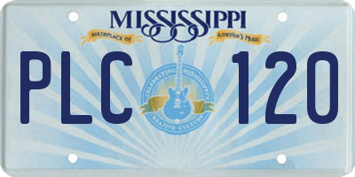 MS license plate PLC120