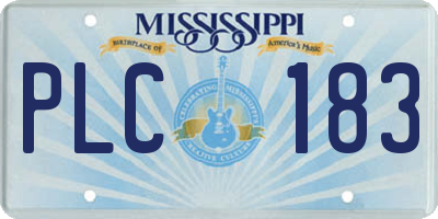 MS license plate PLC183