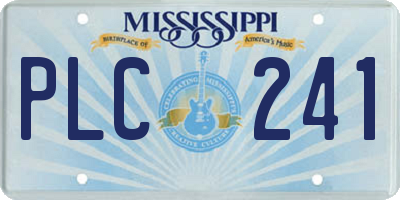 MS license plate PLC241
