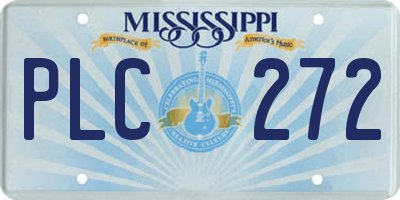 MS license plate PLC272
