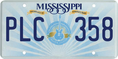 MS license plate PLC358