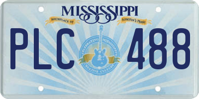 MS license plate PLC488