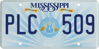 MS license plate PLC509