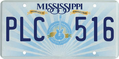 MS license plate PLC516