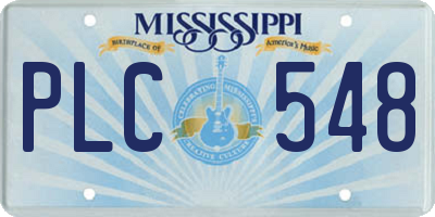 MS license plate PLC548