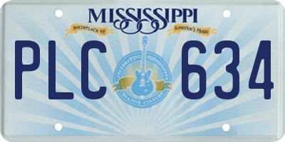 MS license plate PLC634