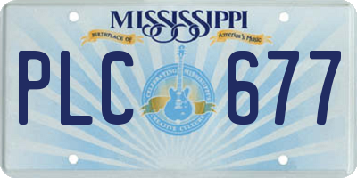MS license plate PLC677