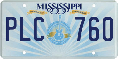 MS license plate PLC760