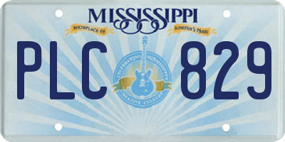 MS license plate PLC829