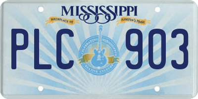 MS license plate PLC903