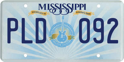 MS license plate PLD092