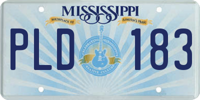 MS license plate PLD183