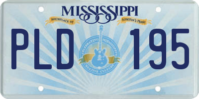 MS license plate PLD195