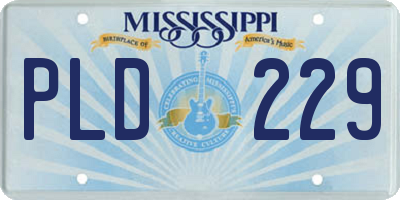 MS license plate PLD229