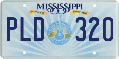 MS license plate PLD320