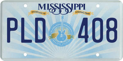 MS license plate PLD408