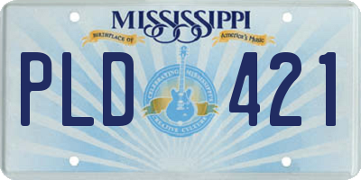 MS license plate PLD421