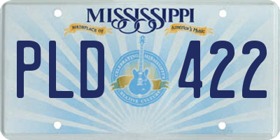 MS license plate PLD422