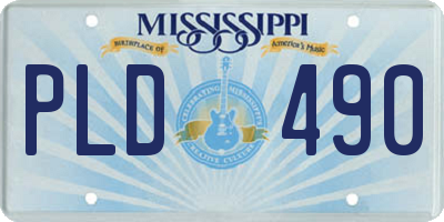 MS license plate PLD490