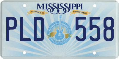 MS license plate PLD558
