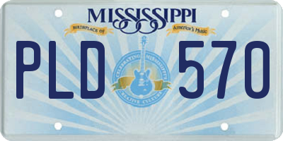 MS license plate PLD570