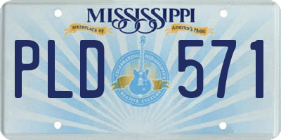 MS license plate PLD571