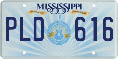 MS license plate PLD616