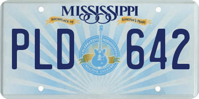 MS license plate PLD642