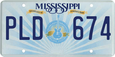 MS license plate PLD674