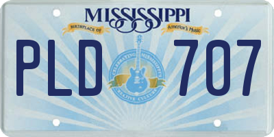 MS license plate PLD707