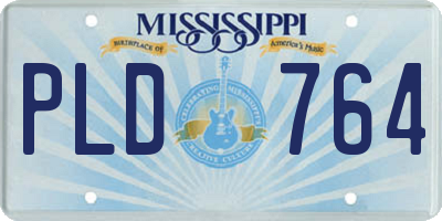 MS license plate PLD764