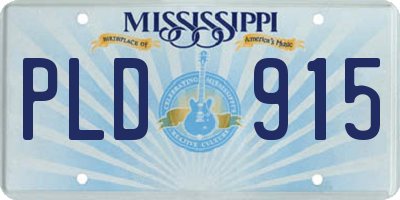 MS license plate PLD915