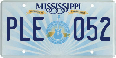 MS license plate PLE052