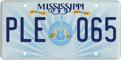 MS license plate PLE065