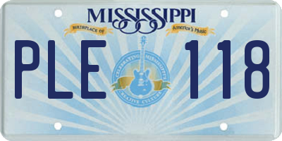 MS license plate PLE118