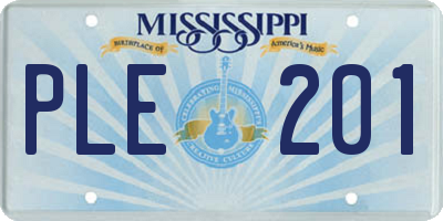 MS license plate PLE201