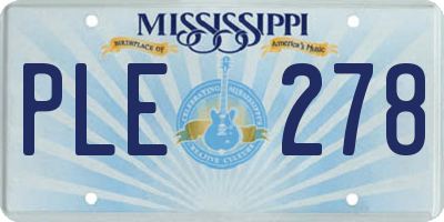 MS license plate PLE278
