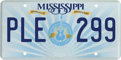 MS license plate PLE299