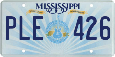 MS license plate PLE426