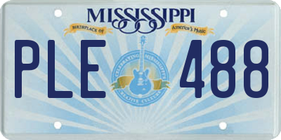 MS license plate PLE488