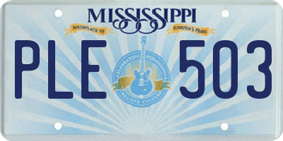 MS license plate PLE503