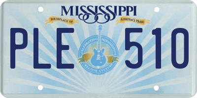 MS license plate PLE510