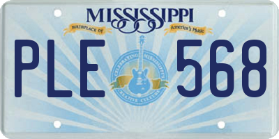MS license plate PLE568
